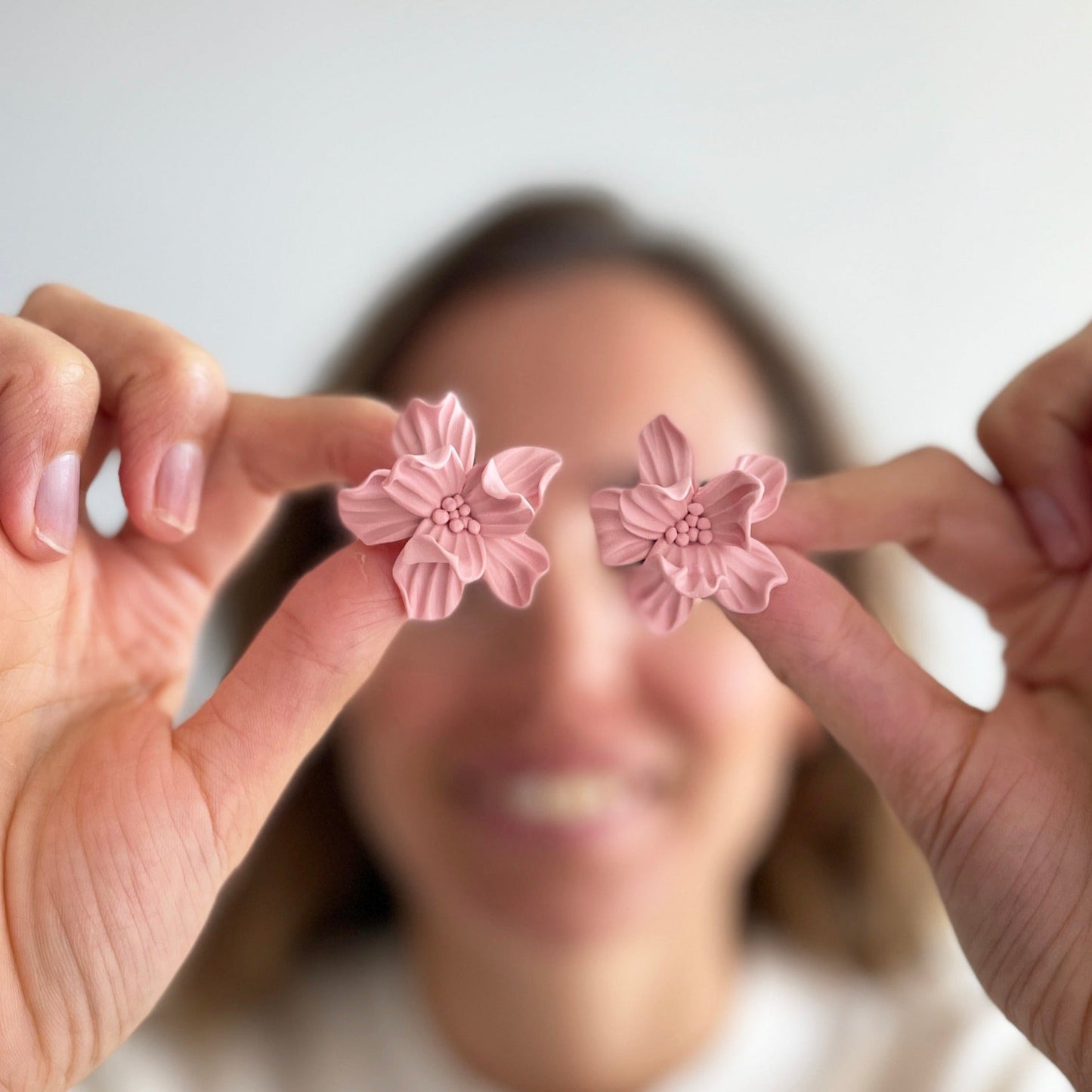 Pendientes Rosa Terciopelo