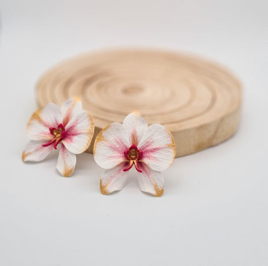 Pendientes Orquídea Fantasía bicolor