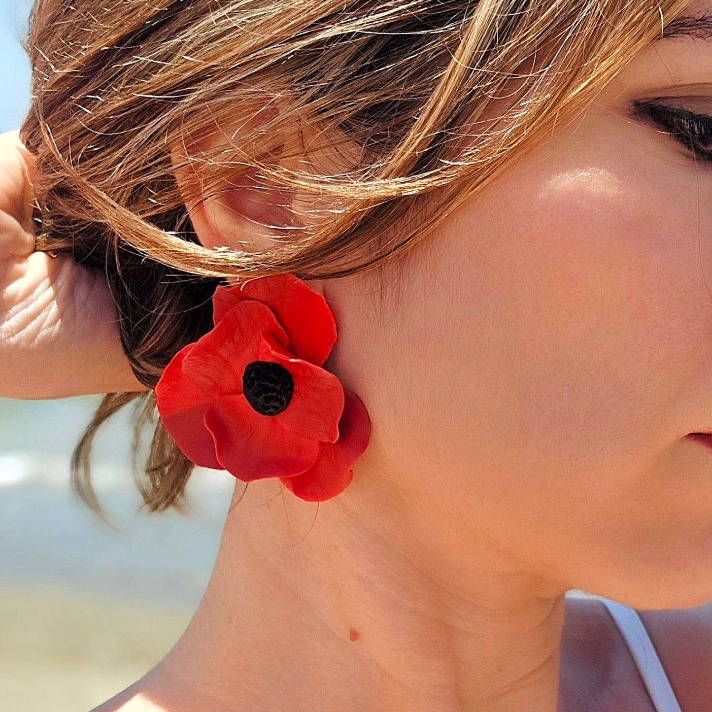 Pendientes Amapola | Rojo y Negro